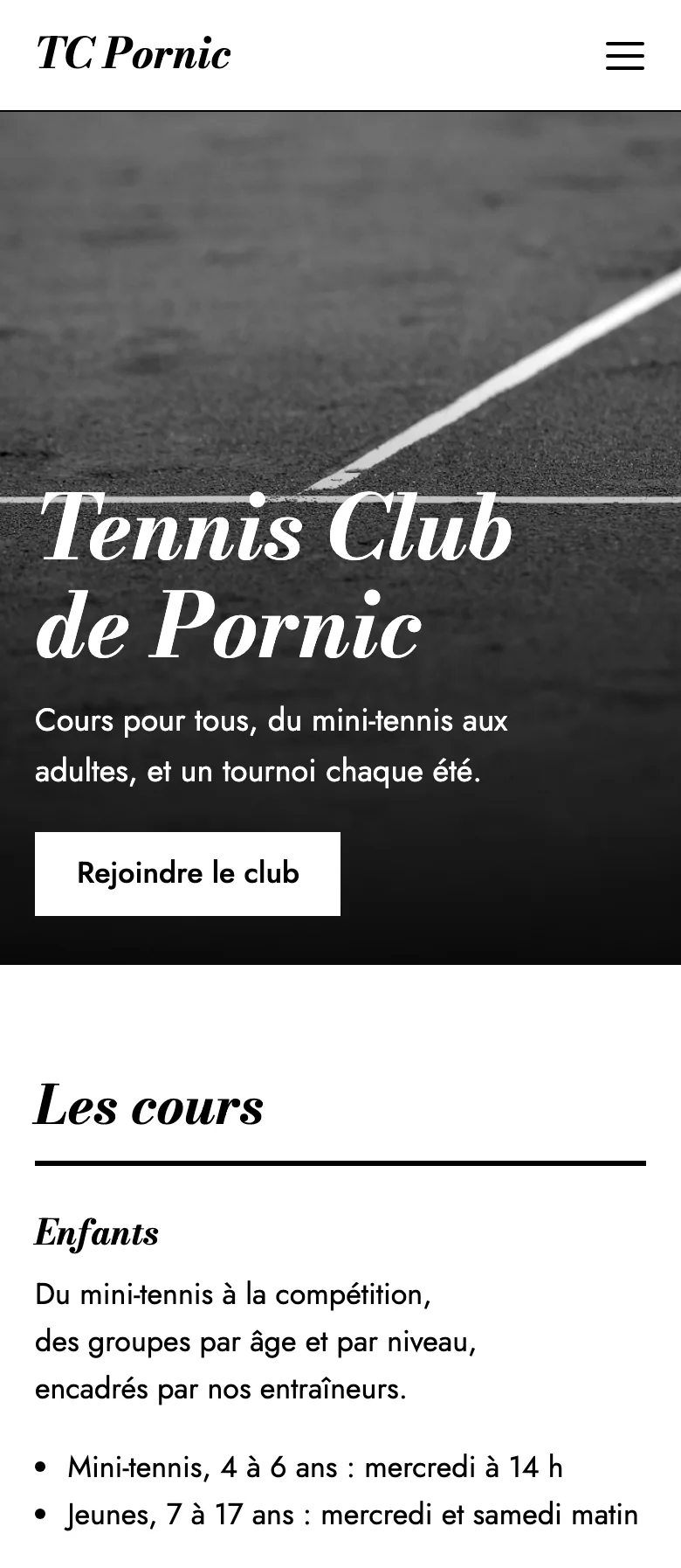 Exemple de site fait avec Paf : association et club
