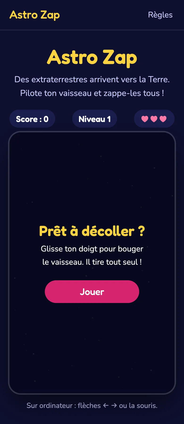Exemple de site fait avec Paf : un jeu