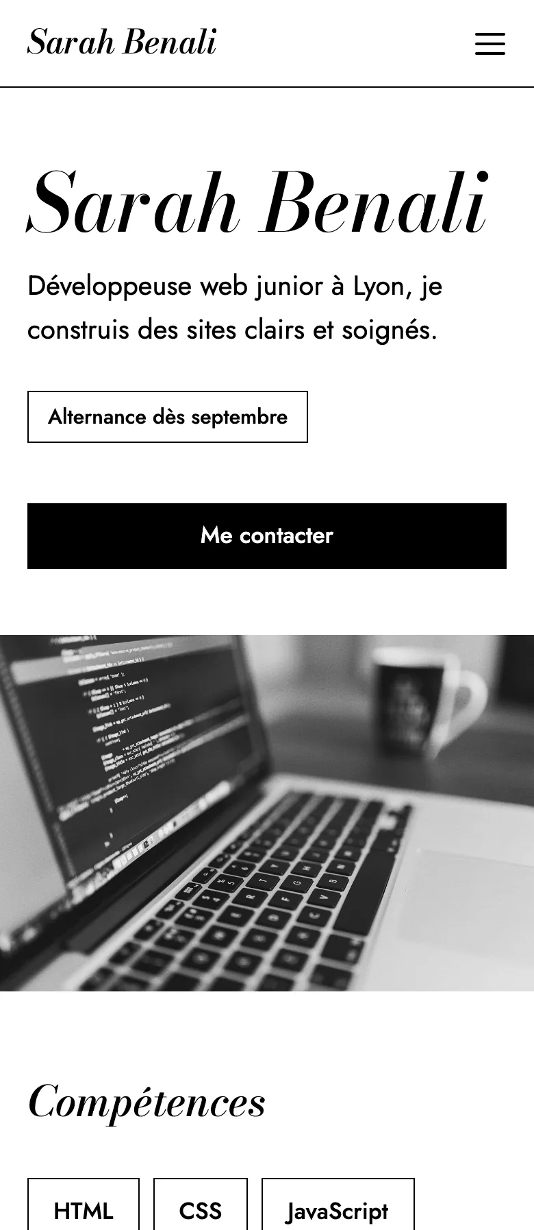 Exemple de site fait avec Paf : cv en ligne