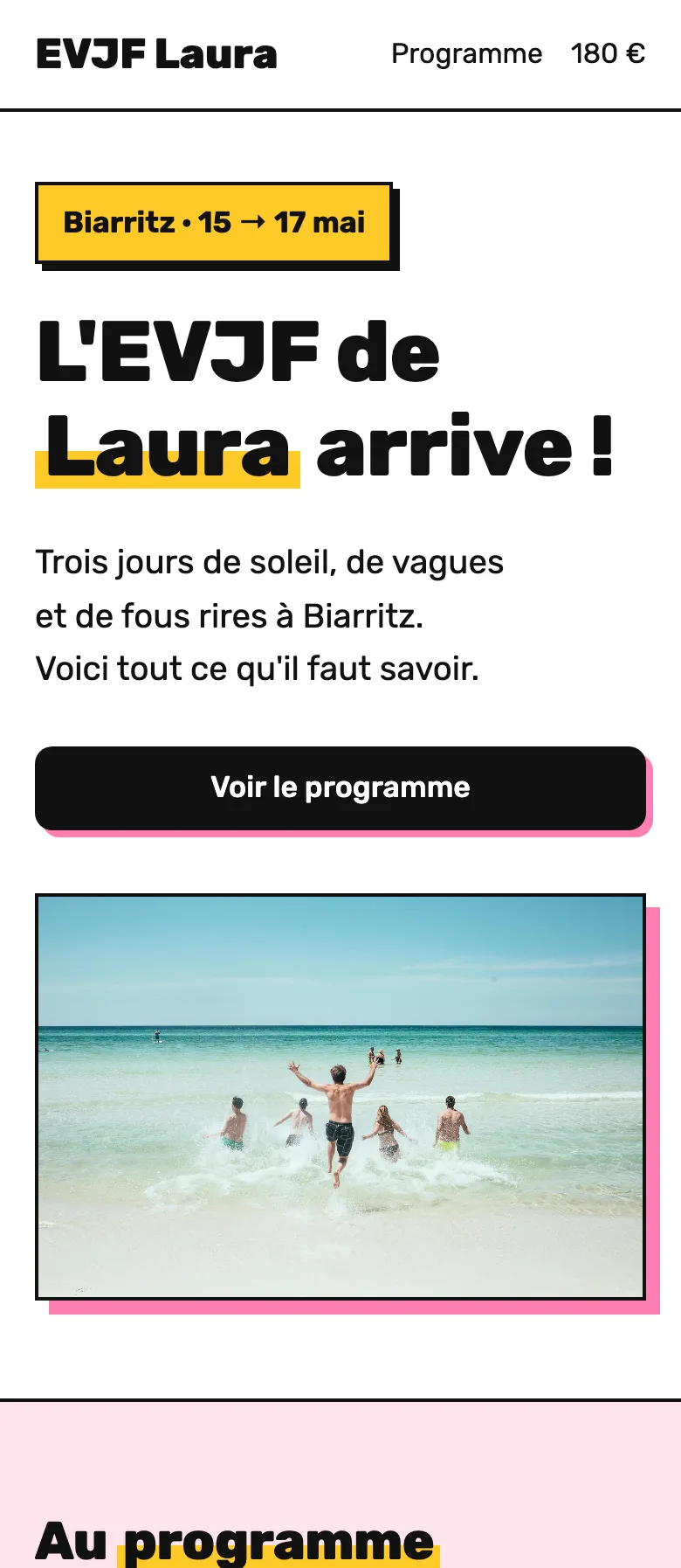 Le site que Paf a fait à partir de cette demande : evjf et evg