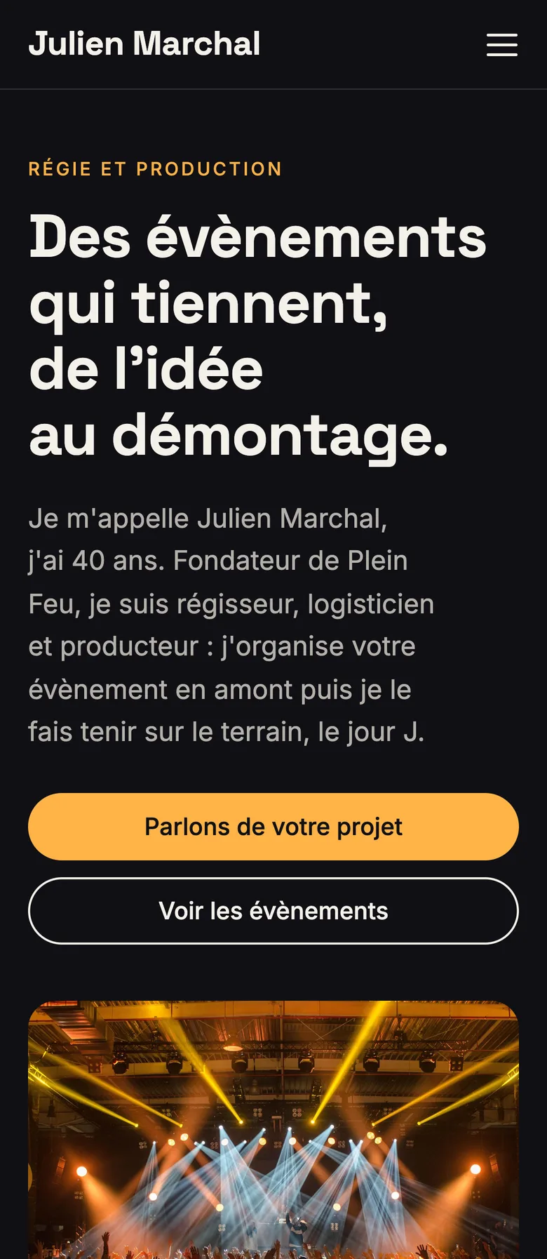 Exemple de site fait avec Paf : page pro et portfolio