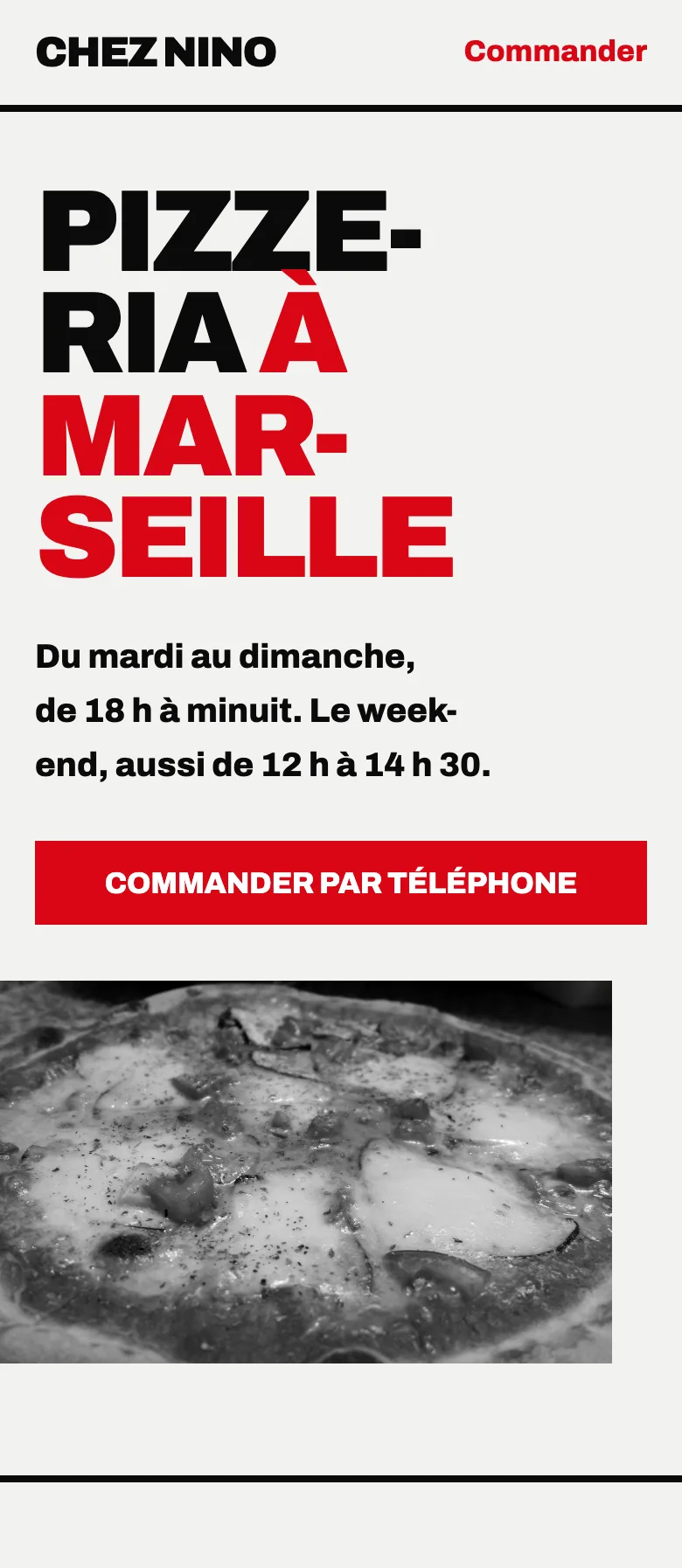 Exemple de site fait avec Paf : restaurant et food truck